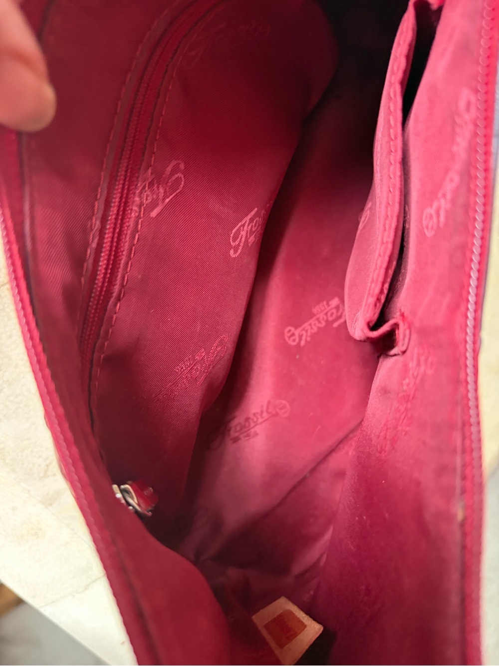 Red Leather Shoulder Bag - Picture 4 of 6